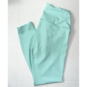 Linc Active Legging Women's L Mint Gym Workout Beach Scalloped Crossover Coastal